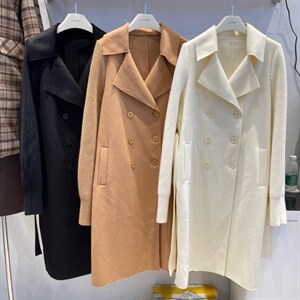 冬款韩版针织袖呢料大衣,女装毛呢外套,cosette(4F)