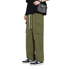 特批35K090平脚黑地板2024春季休闲裤男宽松大码工装直筒裤，男装休闲裤，电商A436