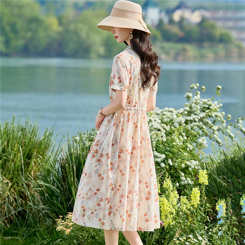 829时尚法式碎花连衣裙,女装连衣裙,倪叶myz