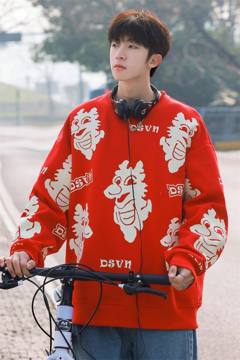 W0038-P58龙年满印时尚高品质圆领情侣宽松卫衣,男装卫衣,星座109