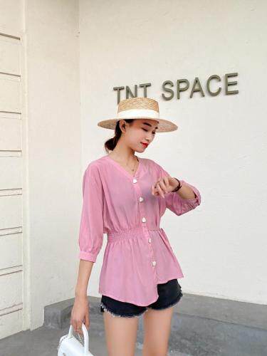 腰身拉绳时尚七分袖，女装，百变诱惑