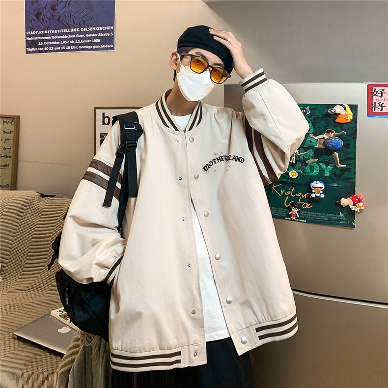 23春季新款时尚INS潮流美式西海岸螺纹棒球服百搭夹克G297P65控88,男装夹克,电商A247
