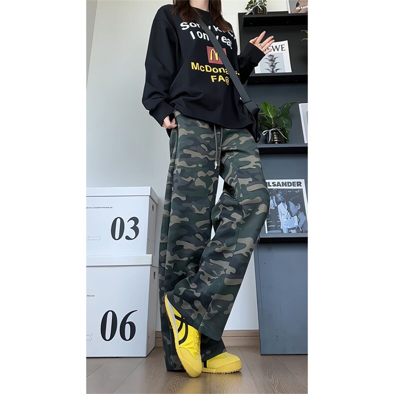 秋季新款高腰显瘦直筒裤男女宽松休闲百搭高级感裤子K8682-特价34,男装休闲裤,电商A007