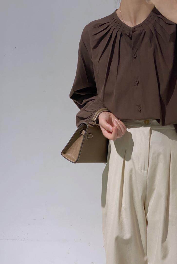 圆领衬衫，女装衬衫，驿谷