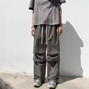 潮牌机能降落伞兵休闲裤男宽松百搭直筒抽绳速干工装长裤XWK57图片