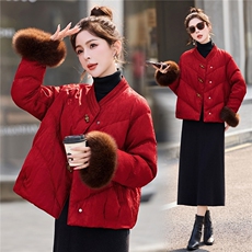 2025年冬季新中式羽绒真狐狸毛短款羽绒服，女装羽绒服，依如秀(原杭风阁)