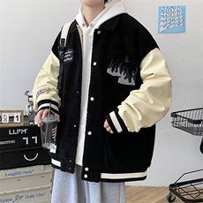 冬款青少年加绒加厚棉衣羊羔潮棒球服外套男士8100-P115控价158，男装棉衣，电商A441-1