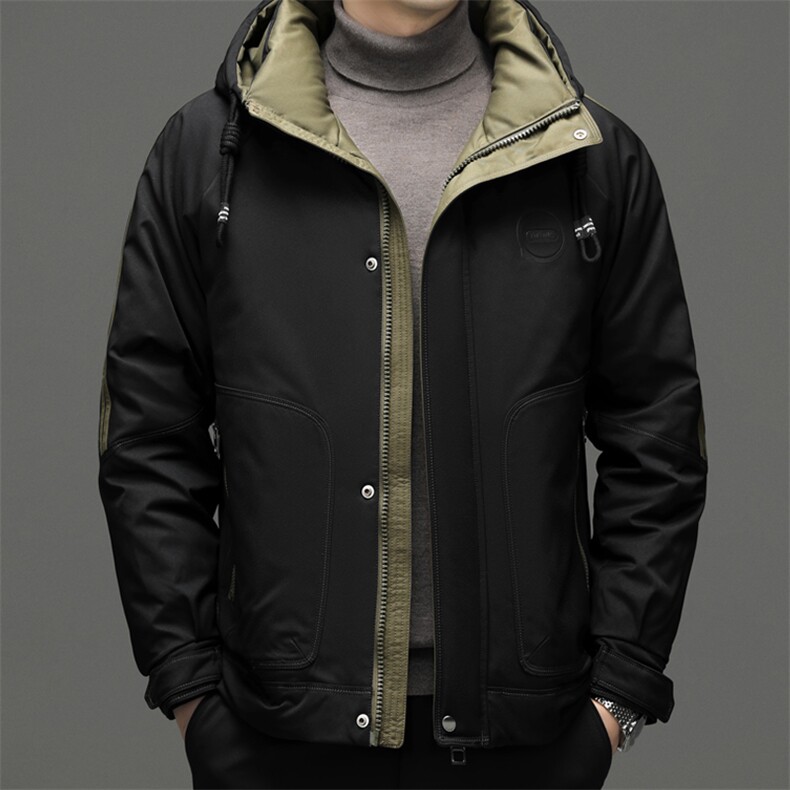 DF8202钱塘2020-2冬季厚款时尚休闲连帽简约中年男士羽绒服P305图片