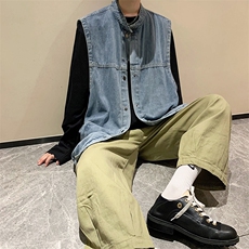男春季新款韩版潮流立领牛仔马甲W083P60，男装背心/马甲，星座1116-2
