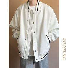 现货-春季呢子棒球服潮牌宽松时尚外套休闲呢子夹克-AJ23058-P115，男装夹克，电商A351