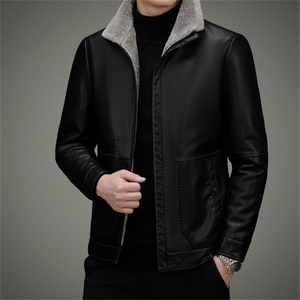 AW2202钱塘2020-3中年男士商务休闲冬季羽绒简约皮衣夹克P190图片