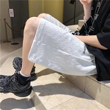 夏季宽松美式运动裤潮复古棋盘格子休闲五分短裤男K3267-P34，男装休闲裤，星座512-2