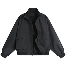 JK007敞开白底大口袋工装教练飞行夹克聚酯纤维(S-3XL)TP38，男装夹克，电商A088