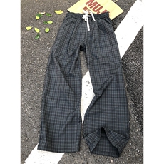港风秋款男女休闲裤格子条纹松紧抽绳长裤H2224P40，男装休闲裤，星座1013-1