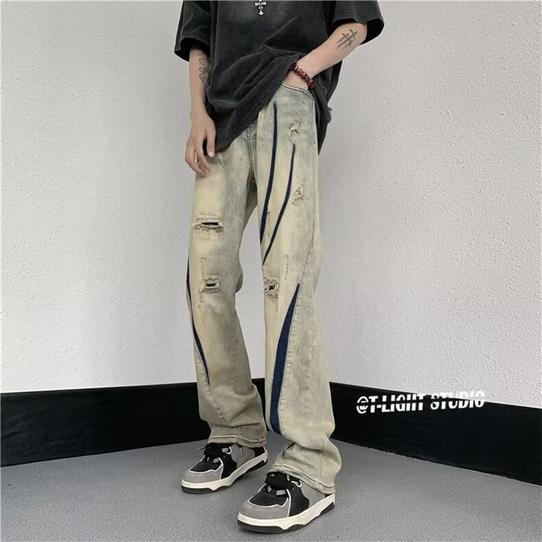 美式牛仔裤男春秋新款休闲直筒裤TG03P45,男装牛仔裤,星座1116-2