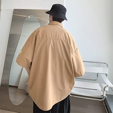 日系cityboy短袖衬衫男款夏季薄款宽松休闲百搭衬衣凉感港风上衣，男装T恤，星座1210-1