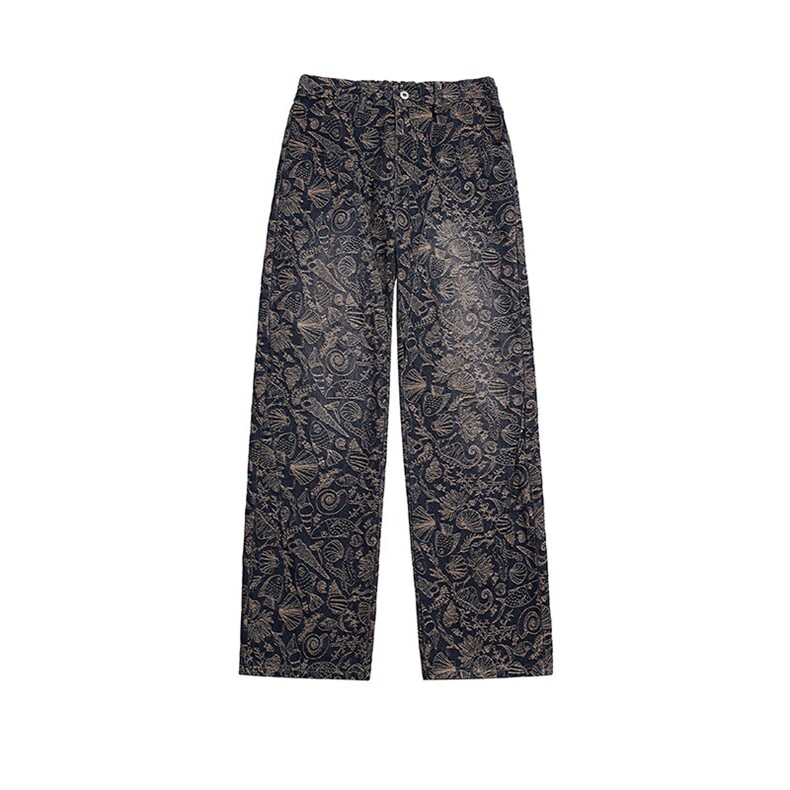 B221美式ins高街小众休闲提花直筒牛仔裤LK24380-特P52控88，男装牛仔裤，电商B221