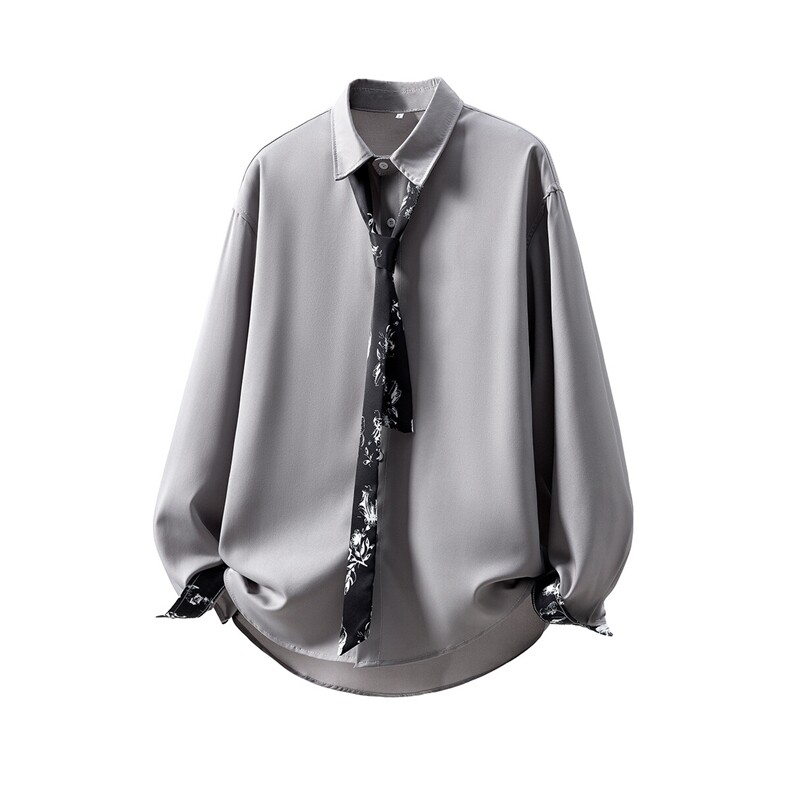 情侣领带款M-5XL大码衬衣防晒衣男长袖衬衫7974P45控68立体白底，男装防晒衣，星座227-7