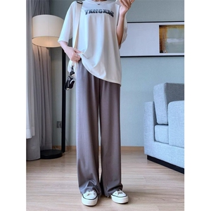 阔腿裤女生2025新款夏季宽松休闲直筒小个子高腰垂感防晒裤新款图片