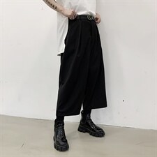 暗黑系个性宽松阔腿裤小众直筒八分裤设计感潮H1023P68，男装休闲裤，星座1114（原A254）