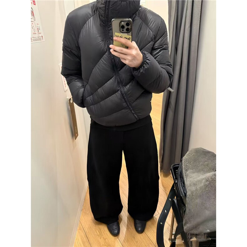 网图冬季斜拉链连帽排骨轻量保暖棉服MY125/P110,男装棉衣,星座205-3