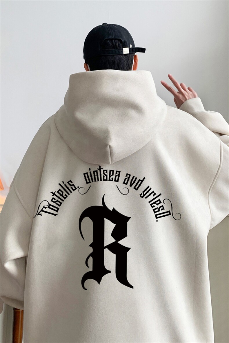 ！麂皮绒连帽卫衣直播品质重磅400克R印花JL7073-P45控78,男装卫衣,星座508（原C305）