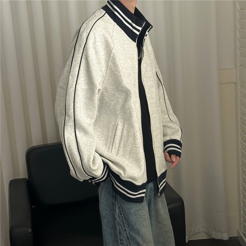2026春现货立领卫衣外套男士宽松休闲绣花上衣A351-AW2529-P95,女装短外套,电商A351