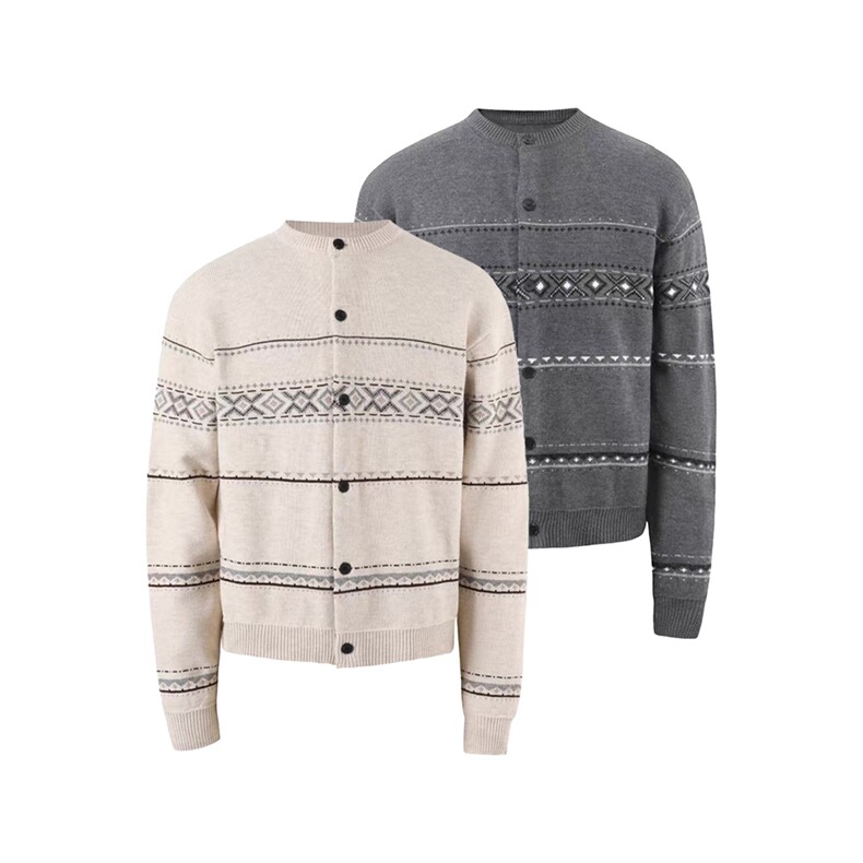 XZ707-1-KSMY7215-P60费尔岛开衫毛衣，男装针织衫/毛衣，星座707-1