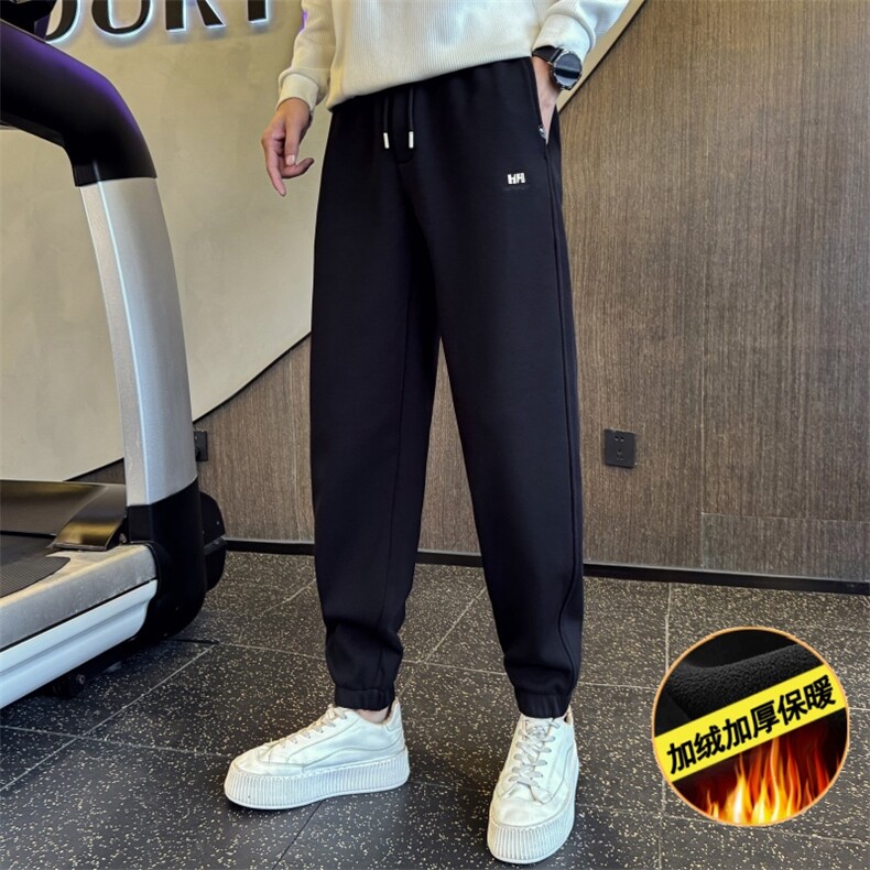 B340 K6895加绒 P6898 店主风小伙风潮流新款束脚裤加绒卫裤图片