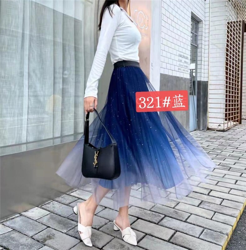 冬季新款半裙，女装半身裙，浪漫流纱