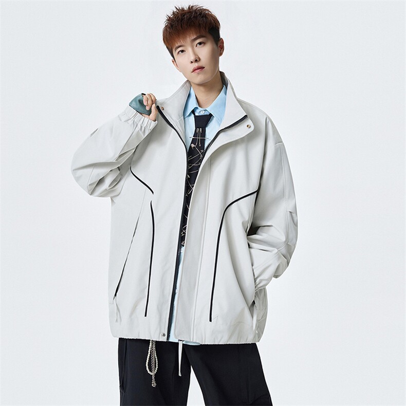 2026春季新款宽松立领夹克男纯色上衣外套DSA157B-JK7915-特P65图片