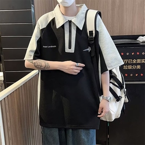翻领短袖T恤男简约百搭休闲打底五分袖LA18 P30图片