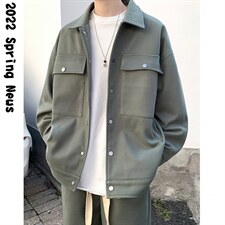 现货款！2025春季新款外套韩版宽松翻领呢料夹克JK201P118控138，男装夹克，星座517A-1