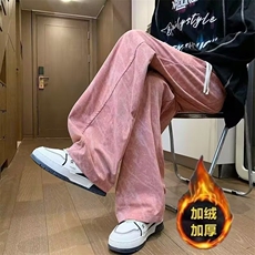 日系复古灯芯绒直筒休闲裤男秋冬季宽松加绒百搭休闲垂感直筒裤，男装休闲裤，星座410-6（原星座1304-1）
