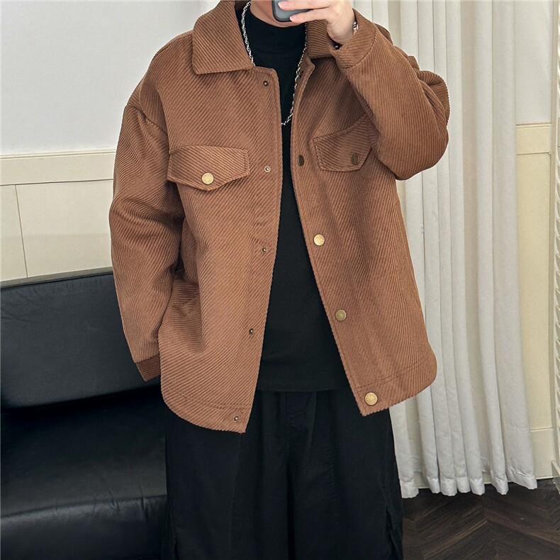 现货冬季加厚羊毛呢外套男士宽松休闲毛呢大衣夹克-A131-105图片