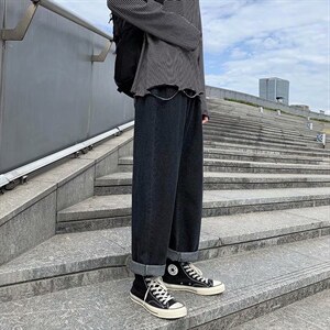 秋季牛仔裤潮牌宽松直筒裤潮流百搭老爹阔腿长裤901-p35 加绒45图片