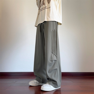 抖音品质秋季新款褶皱设计宽松百搭休闲卫裤B315-K128-p55控78图片