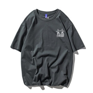 T恤潮流圆领男港风印花2024新款白底平铺时尚DS-B299-ZY1209P25图片