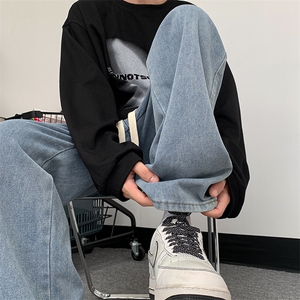 8XL-M牛仔裤男士直筒宽松特大码胖子阔腿裤男款长裤NZ110-P45控58图片
