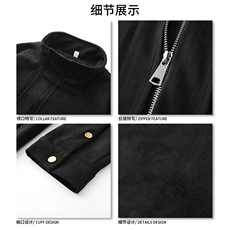 美式麂皮绒夹克宽松休闲上衣秋季情侣卫衣百搭外套HY582TP85，男装夹克，电商A102B