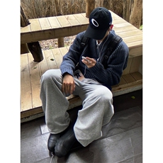 原宿慵懒百搭时尚新款复古cleanfit针织衫简约气质流行ins潮流，男装针织衫/毛衣，星座506A