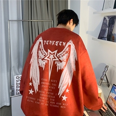 2026秋季新款宽松潮流麂皮绒宽松休闲圆领卫衣JK23522特批38控68，男装卫衣，星座605(原A050)