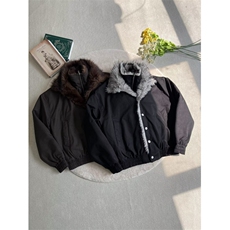 短款狼王双层毛绒立领派克服棉衣冬季座山雕加厚夹克棉服外套男女，男装夹克，四季星座505