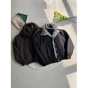 短款狼王双层毛绒立领派克服棉衣冬季座山雕加厚夹克棉服外套男女图片