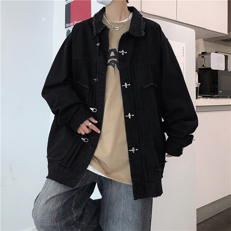 牛仔外套男韩版潮流高街帅气做旧2023秋冬季新款ins夹克W3727-P65,男装大码男装,星座412-2