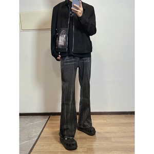 B221 美式ins高街暗黑重工艺宽松微喇牛仔裤 LK23128-P60 控78图片