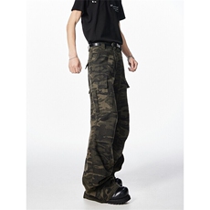 美式高街工装小众迷彩裤男个性百搭休闲裤K8072/P55，男装休闲裤，电商D202
