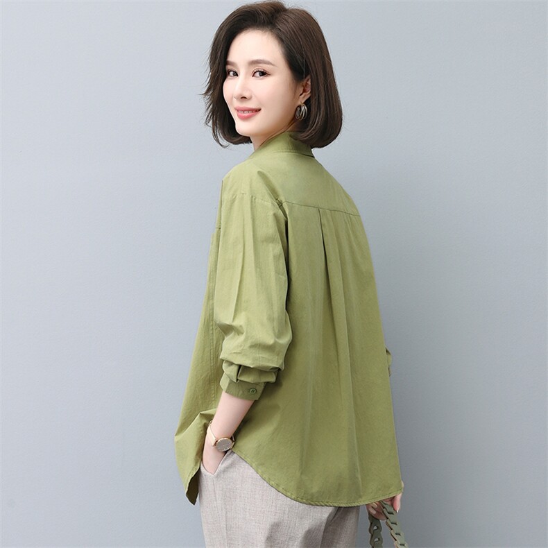 中老年妈妈装衬衫女宽松2025新款春秋洋气休闲衬衣女气质开衫上衣,女装衬衫,曼沙奕珂