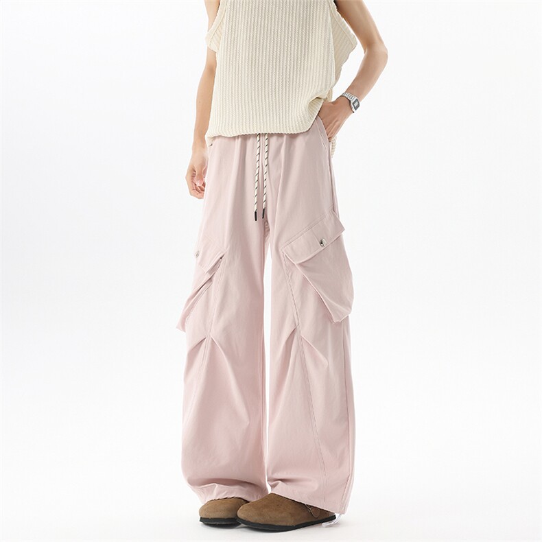 D206-18XL-M冰丝复古阔腿工装裤男宽松大口袋美式拖地裤男K9145，男装工装外套，电商D206-1