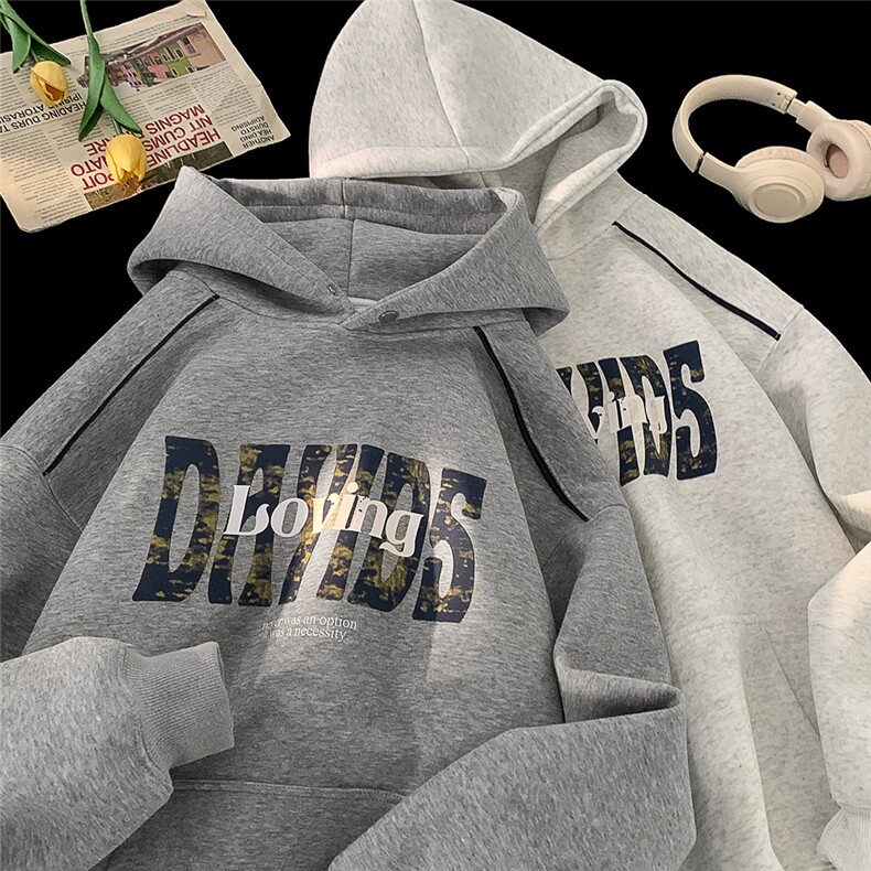 904-2-CD616-P55加绒P65秋冬加绒重磅连帽卫衣男女设计感发泡上衣，男装卫衣，星座904-2